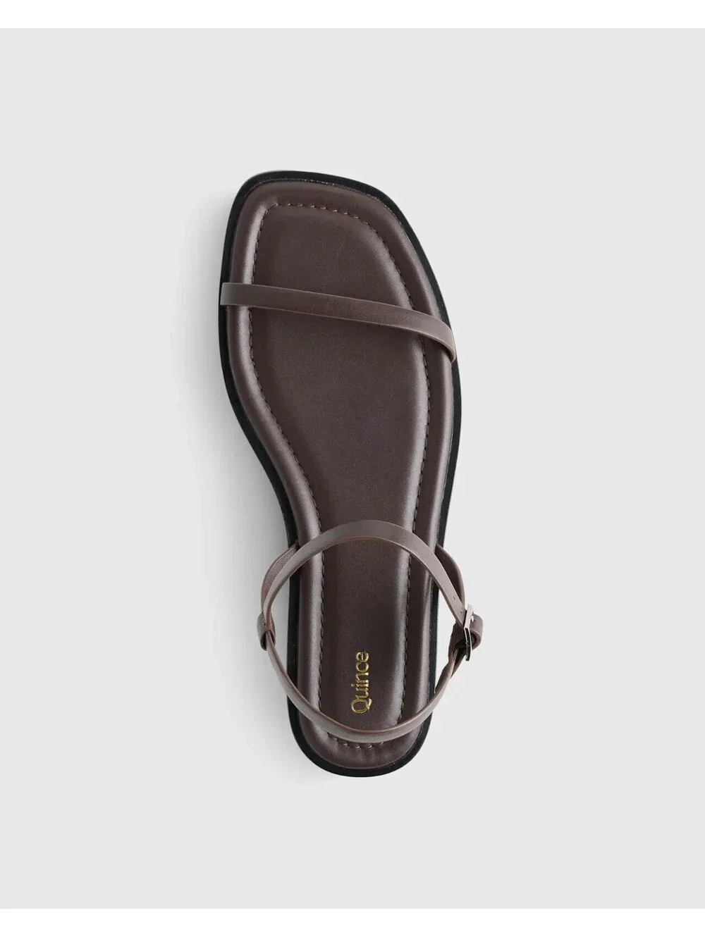 Quince Italian Leather Ankle Strap Flat Sandal - Coffee Bean - Women's 7.5 NEW